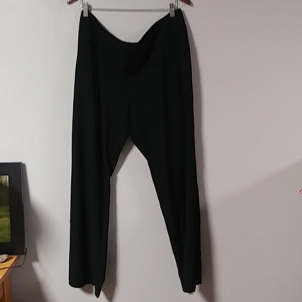 Black, wide leg trousers